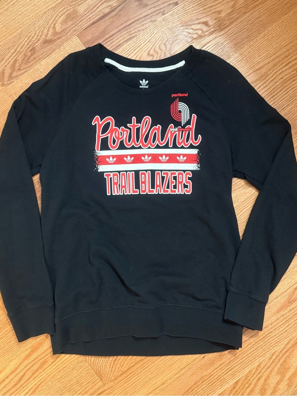 Adidas Portland Trail Blazers Black Crewneck Sweatshirt